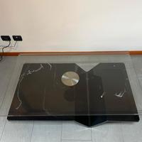 Tavolino da salotto in marmo e vetro