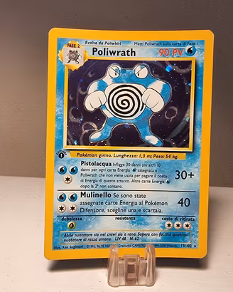 Carta pokemon Poliwrath set base 13/102 1st prima 