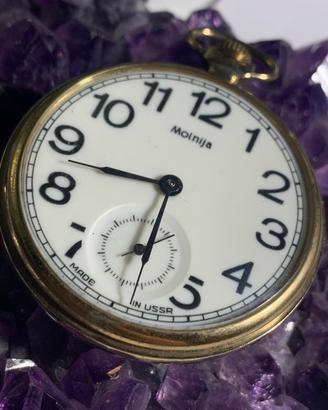 Orologio da tasca vintage Molnija USSR