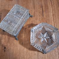 Posacenere e portasigarette in cristallo