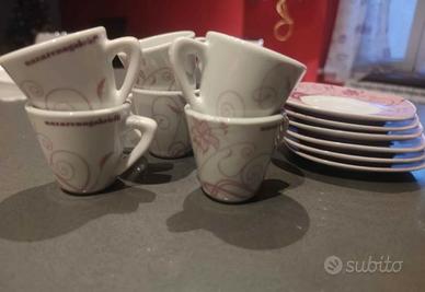 servizio di 6 tazze e piastrine da caffè,  Guzzini