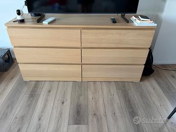Cassettiera IKEA MALM 6 cassetti – rovere chiaro
