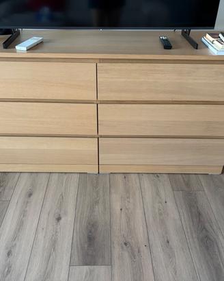 Cassettiera IKEA MALM 6 cassetti – rovere chiaro
