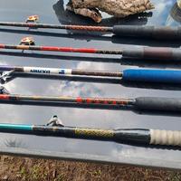 canne da traina e da tonno vintage per amatori