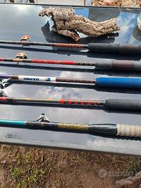 canne da traina e da tonno vintage per amatori