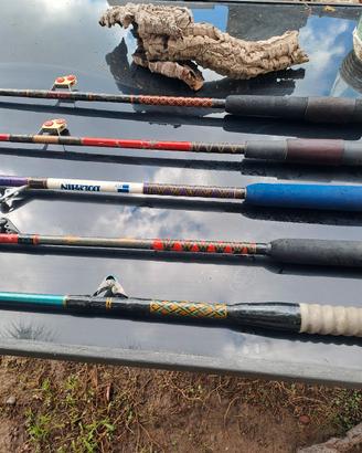 canne da traina e da tonno vintage per amatori
