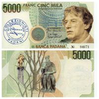 LEGA NORD BANCONOTA 5000 LIRE VERONAFIL 1999-