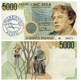 LEGA NORD BANCONOTA 5000 LIRE VERONAFIL 1999-
