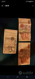Lotto 1000 lire lira italiana tre pezzi Marco Polo