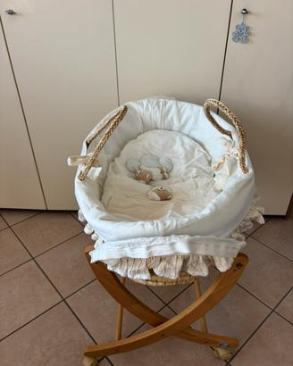 Culla Porta enfant Nanan vimini struttura leg pali