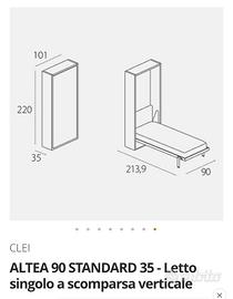 2 Letti a scomparsa verticale Clei Modello ALTEA