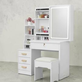 Toiletta trucco bianca con Led