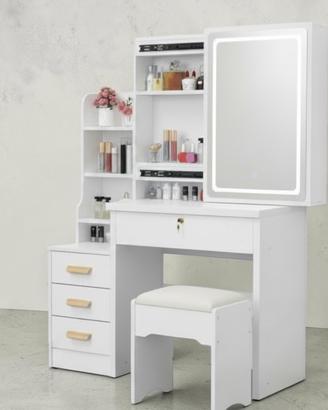 Toiletta trucco bianca con Led