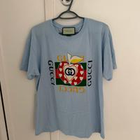 Maglietta Gucci in cotone azzurro