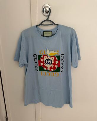 Maglietta Gucci in cotone azzurro
