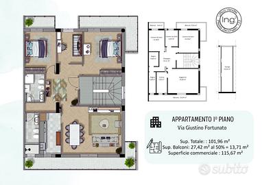 Appartamenti primo e secondo piano con garage