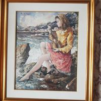 Quadro d'autore "Il violino e il mare"