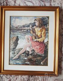 Quadro d'autore "Il violino e il mare"