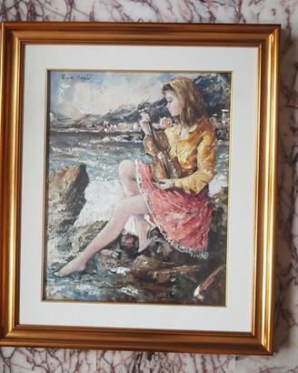 Quadro d'autore "Il violino e il mare"