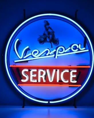 Insegna al neon con logo Vespa Service