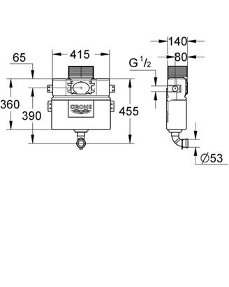GROHE Cassetta di Sciacquo per WC, Bianco 38422000