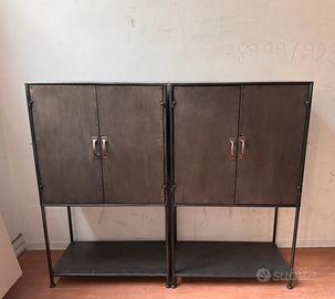 Contenitori in metallo con ripiano interno 2pz