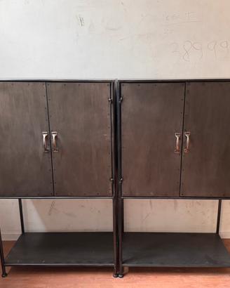 Contenitori in metallo con ripiano interno 2pz