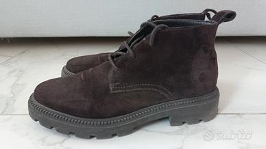 Stivaletti Zara Scamosciati Marroni Pelle Tg 43