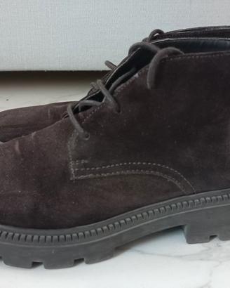 Stivaletti Zara Scamosciati Marroni Pelle Tg 43