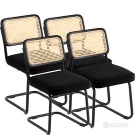 Sedie in Rattan Set di 4 Sedia da Pranzo Moderna