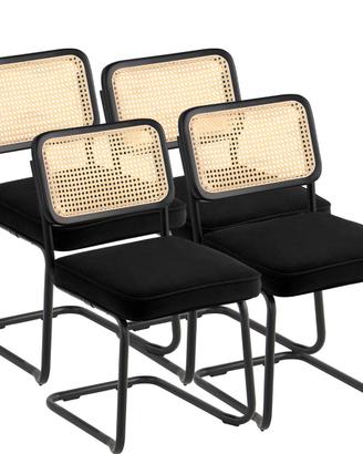 Sedie in Rattan Set di 4 Sedia da Pranzo Moderna