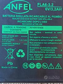 9 batterie Anfel per lampade d'emergenza 6v /3.2AH