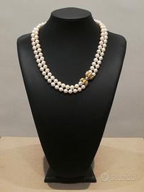 Collana perle giapponesi chiusura oro