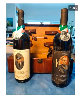 Bottiglia MUSSOLINI Vino, Valigia con attrezzi