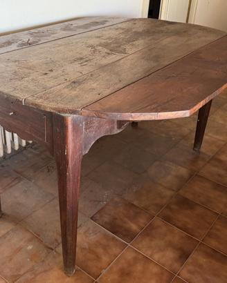 Tavolo antico legno, ribalta, cassetti, primi ‘900