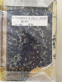 Libro antico - La giovinezza di Giulio Cesare