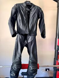 Tuta moto pelle donna divisibile