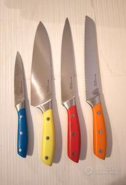 set 4 coltelli cucina Brandani Inox nuovi