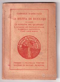 Gabriele D'Annunzio La beffa di Buccari 1918 1a ed
