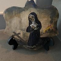 Dipinto suora scheletro memento mori