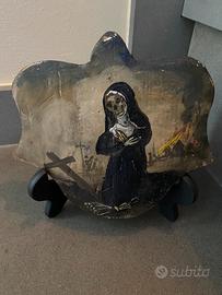 Dipinto suora scheletro memento mori
