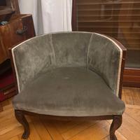 set due poltroncine e poggiapiedi art deco