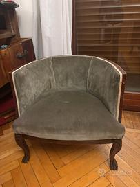 set due poltroncine e poggiapiedi art deco