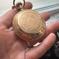 Raro orologio da tasca waltham oro 14 k catena 18k