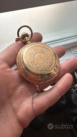 Raro orologio da tasca waltham oro 14 k catena 18k