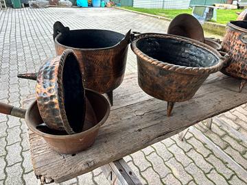 Vasi in rame vintage martellato