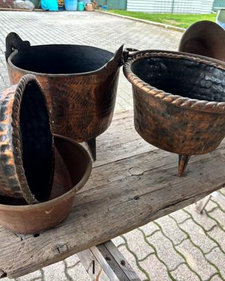 Vasi in rame vintage martellato