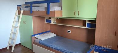 CAMERETTA RAGAZZI COMPLETA 2 LETTI E 2 SCRIVANIE