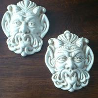 Coppia maschere in cermamica toscana nuove