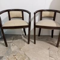 Poltroncine vintage in noce massiccio